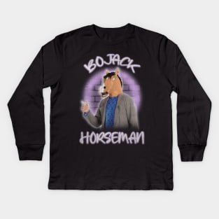 Bojack Horseman Airbrush Design Kids Long Sleeve T-Shirt